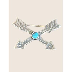 ✨ VTG FRED HARVEY ERA STERLING SILVER TURQUOISE NATIVE CROSSED ARROW BROOCH PIN